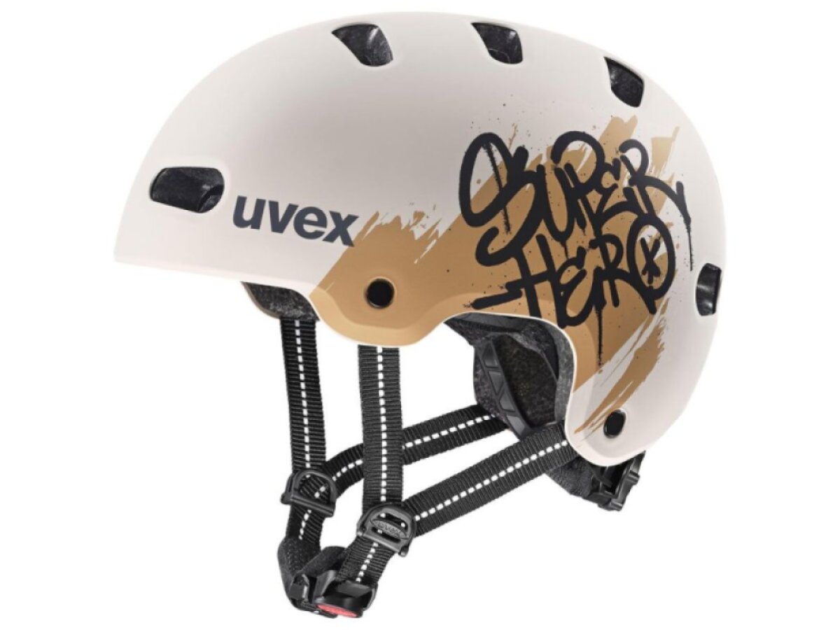 Uvex helma dětská Kid 4 style (super hero warm grey matt)