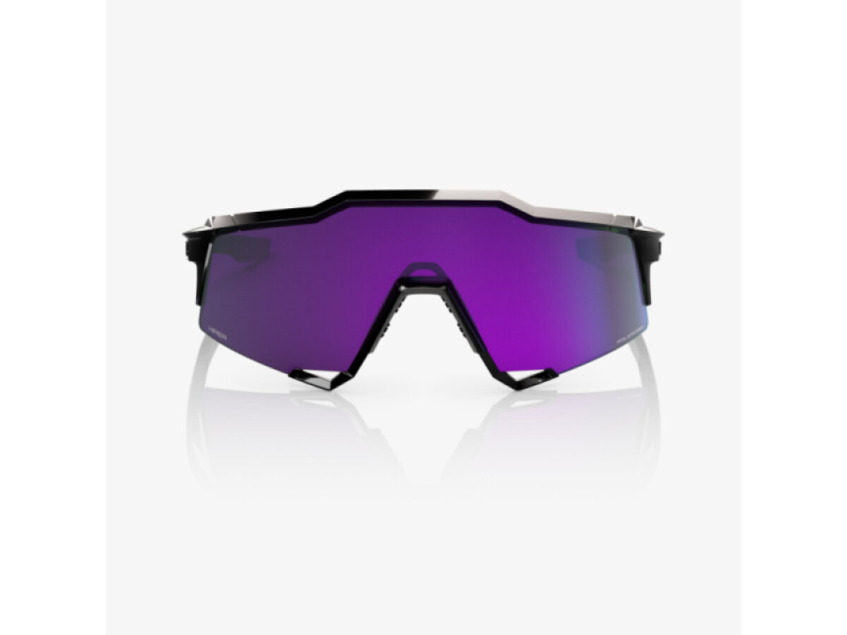 100% brýle Speedcraft Polished Black (HiPER Polarized Lavender Mirror)