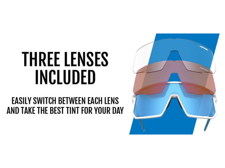 TIFOSI brýle Moab Mat White (Clarion Blue/AC Red/Clear)