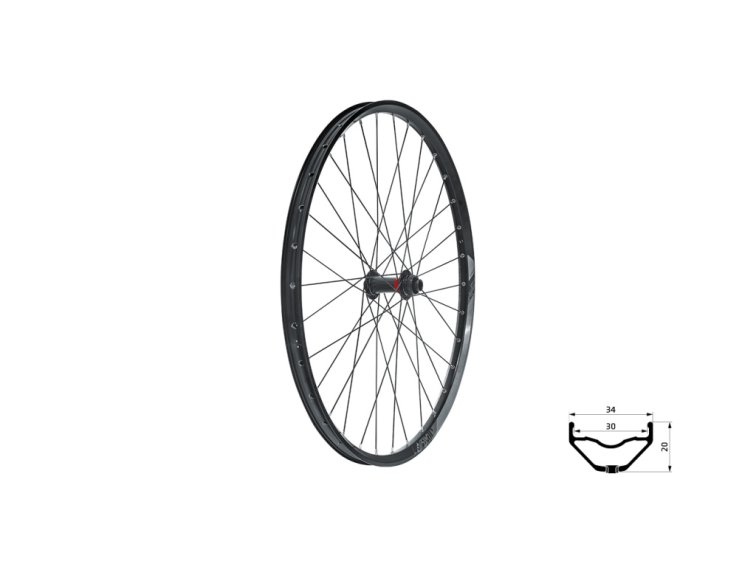 KLS zapletené kolo přední 27,5" VALOR disc (šířka 30 mm)