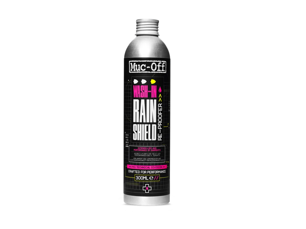 MUC-OFF Wash-In Rain Shield Re-Proofer - Prací prostředek na obnovu voděodolnosti textilu (300 ml)