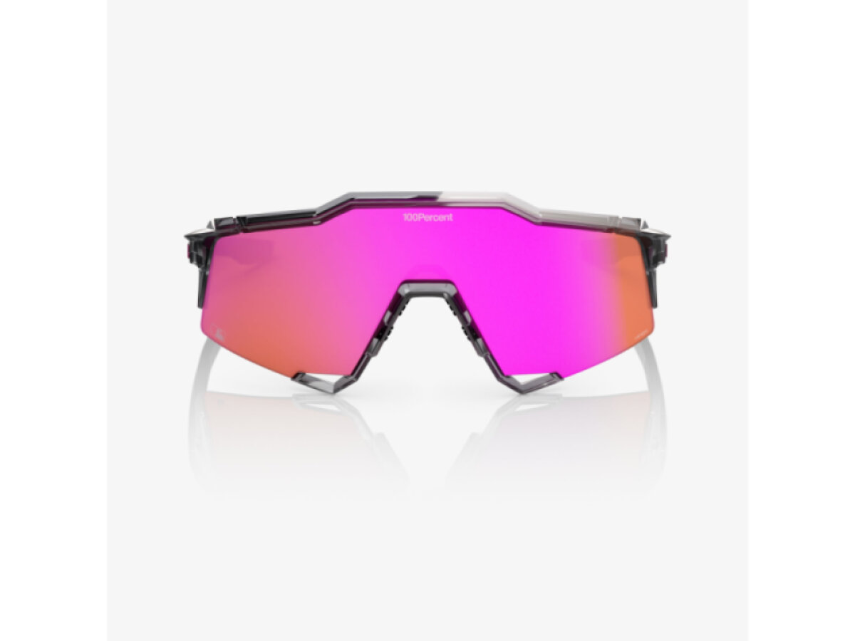 100% brýle Speedcraft MLB Polished Translucent Grey (HiPER Vital Pink Mirror Lens)