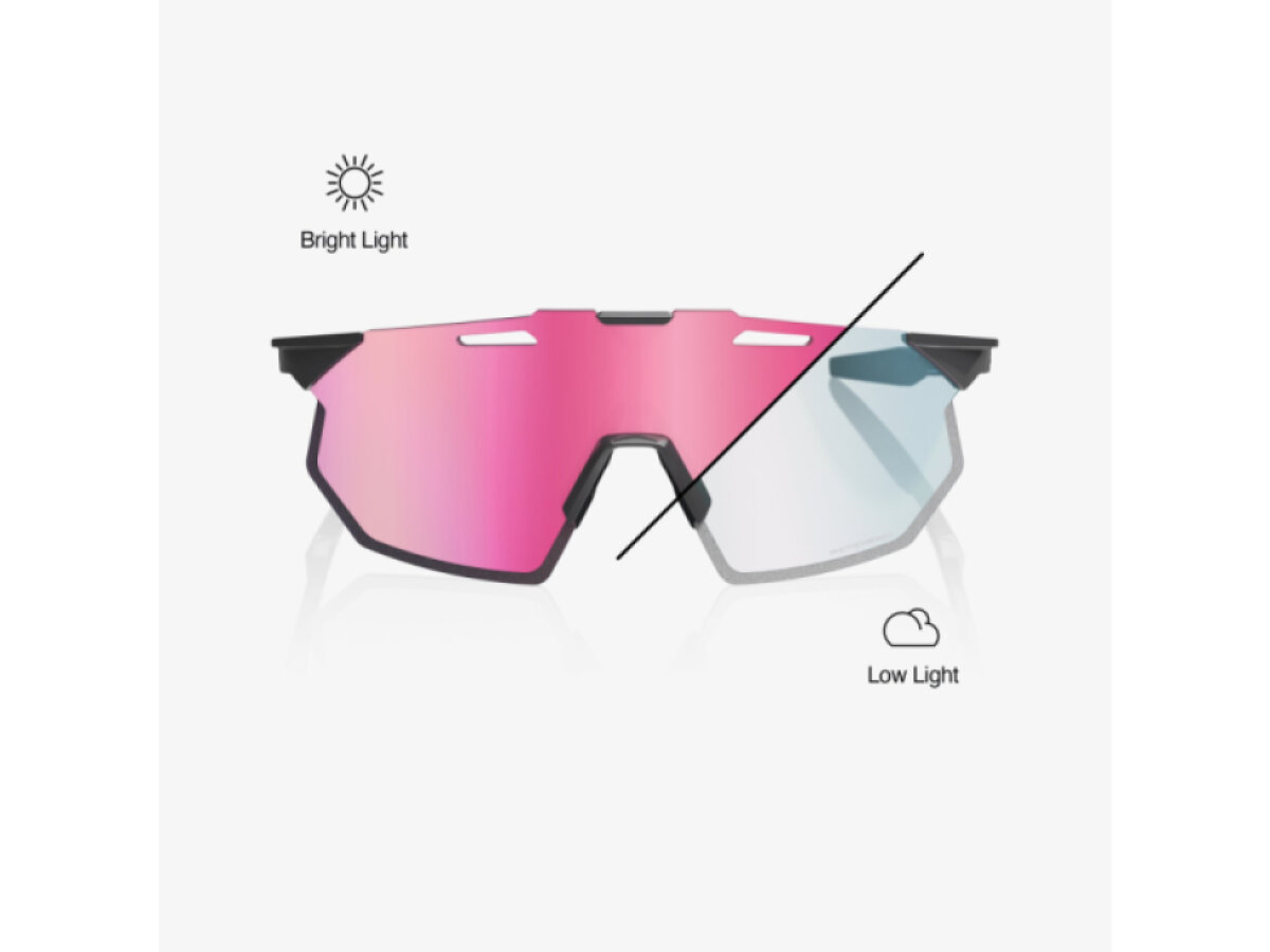 100% brýle Hypercraft SQ Gloss Light Grey (Rose Gold Mirror Photochromic Lens)