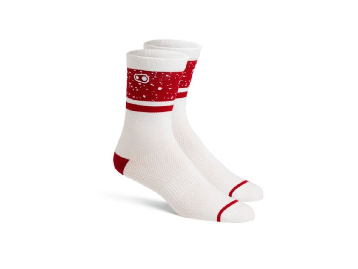 CRANKBROTHERS ponožky Icon MTB Sock Splatter White/Red