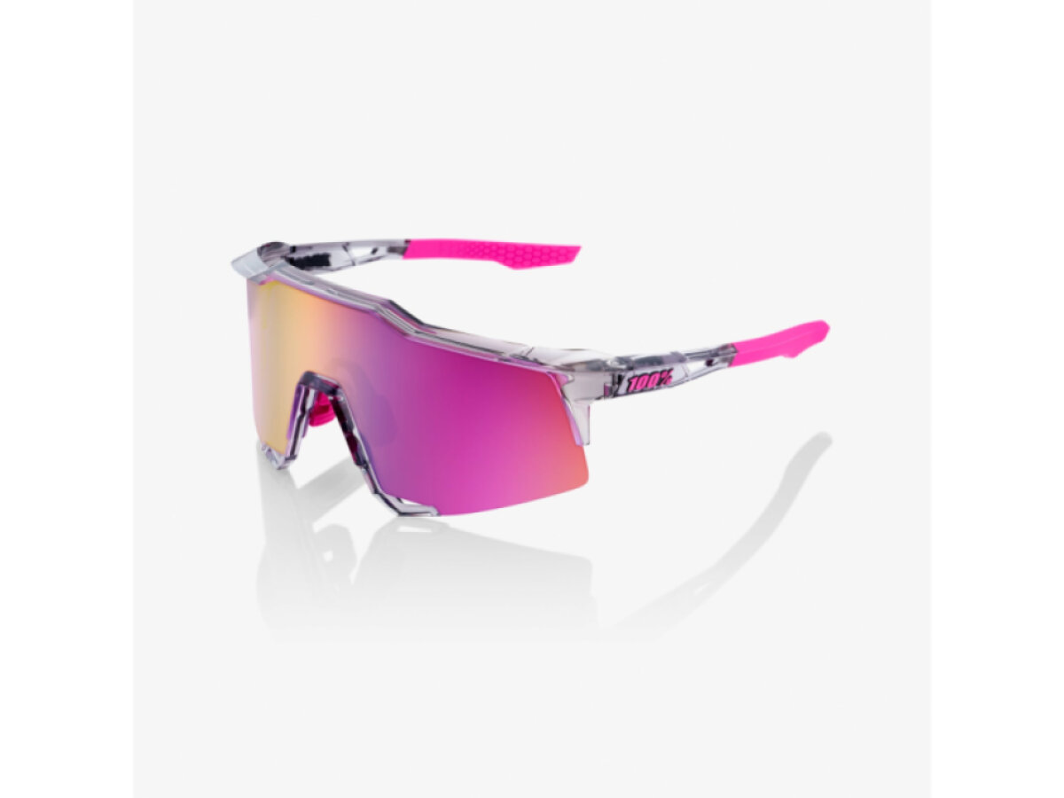 100% brýle Speedcraft Polished Translucent Grey (Purple Multilayer Mirror Lens)