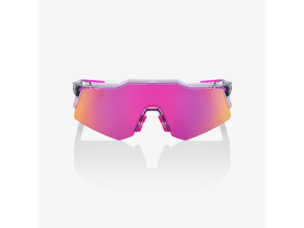 100% brýle Speedcraft XS Polished Translucent Grey (Purple Multilayer Mirror Lens)