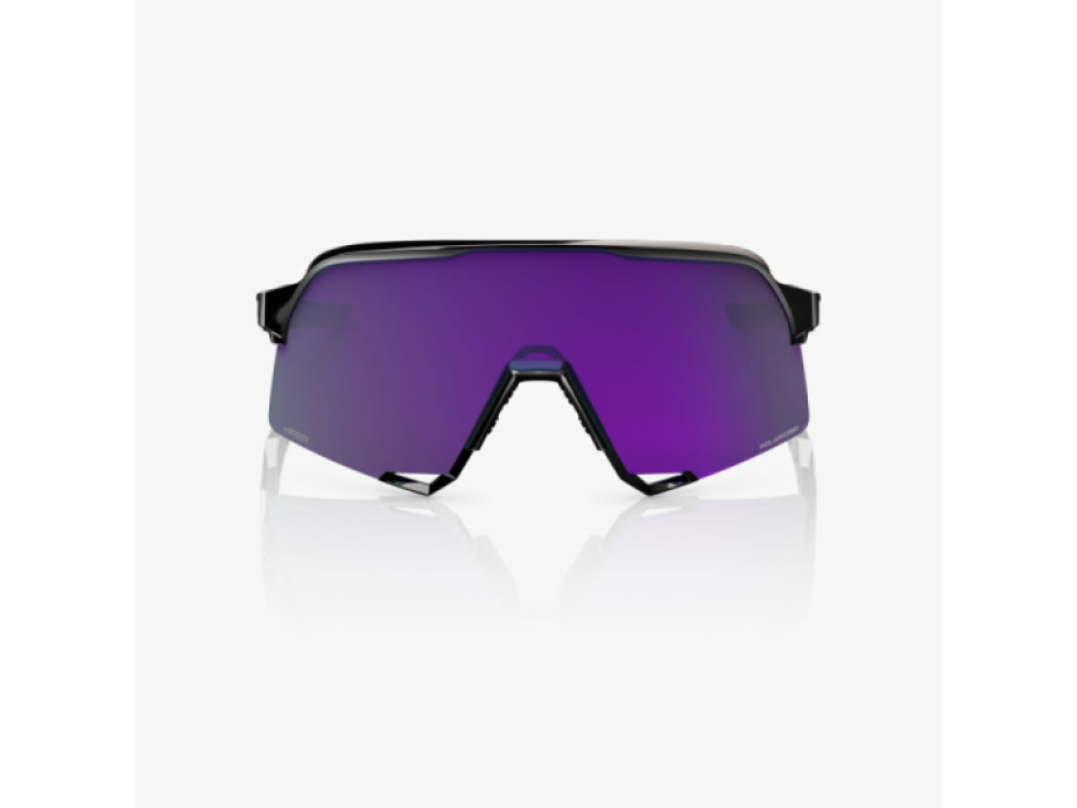 100% brýle S3 Polished Black (HiPER Polarized Lavender Mirror)