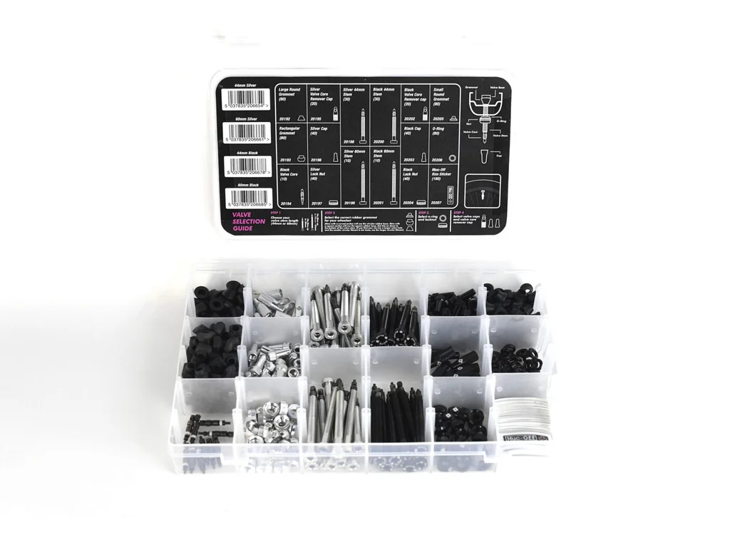 MUC-OFF Tubeless Valves Kit Box - Set pro bezdušové pláště