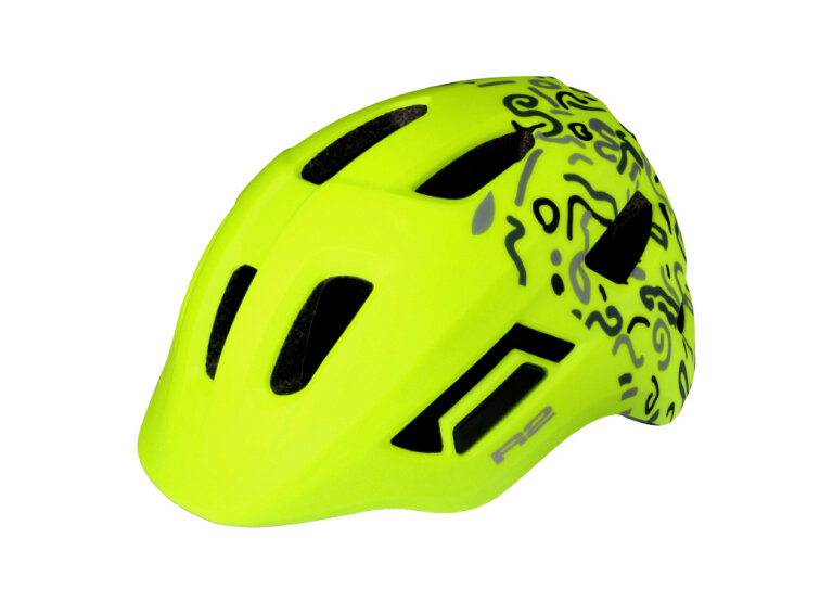 R2 helma dětská PULSE (neon žlutá/ šedá) ATH40G