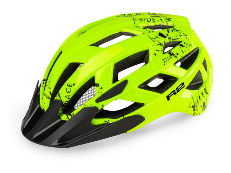 R2 helma dětská LUMEN JUNIOR (neon žlutá/ černá ) ATH20B