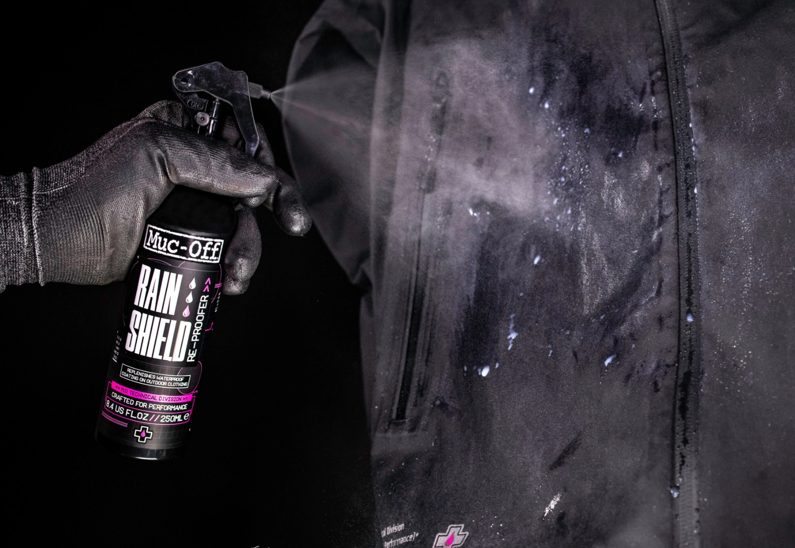 MUC-OFF Rain Shield Re-Proofer 250 ml - Impregnace na návrat voděodolnosti textilu