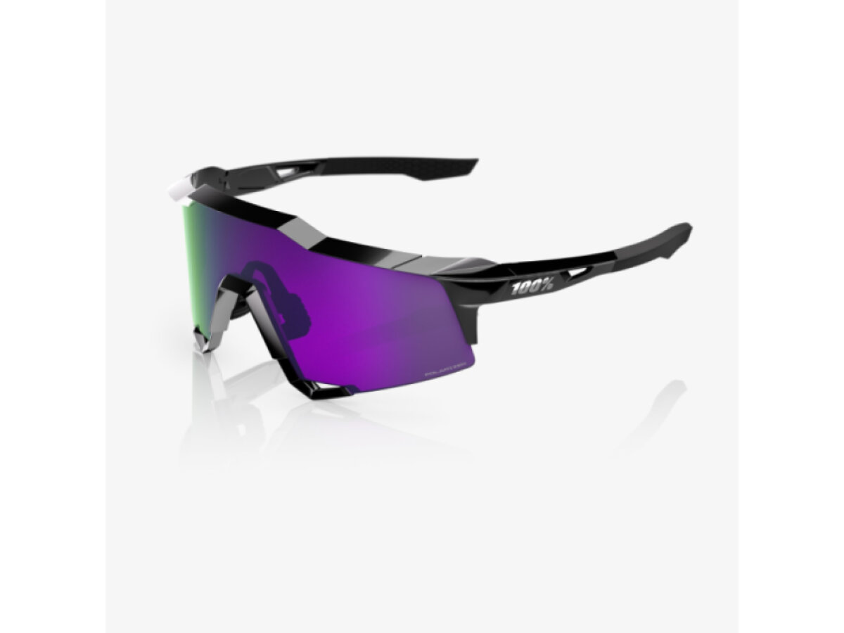 100% brýle Speedcraft Polished Black (HiPER Polarized Lavender Mirror)