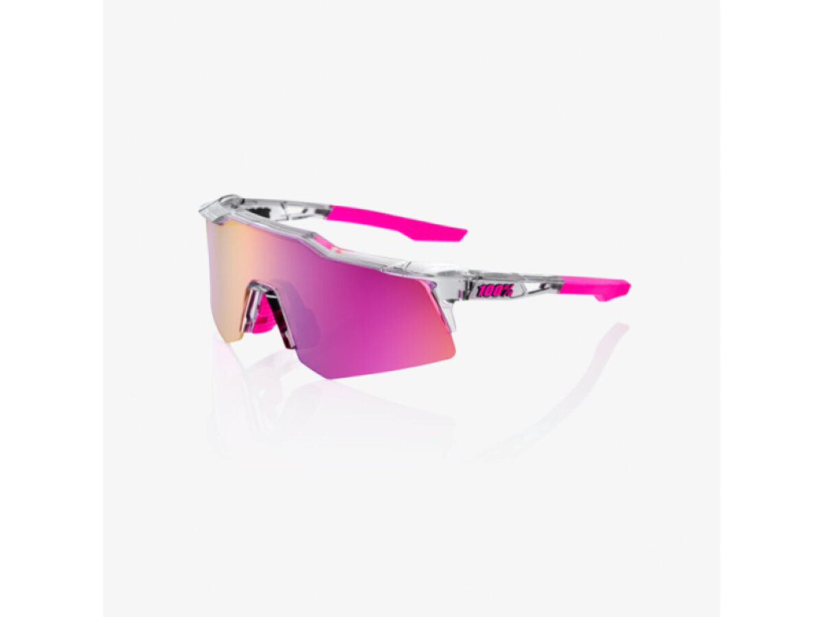100% brýle Speedcraft XS Polished Translucent Grey (Purple Multilayer Mirror Lens)