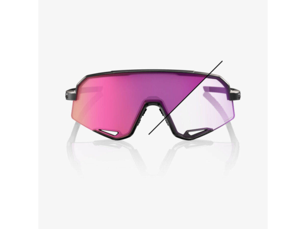 100% brýle Slendale Gloss Black (Photochromic Purple Mirror)