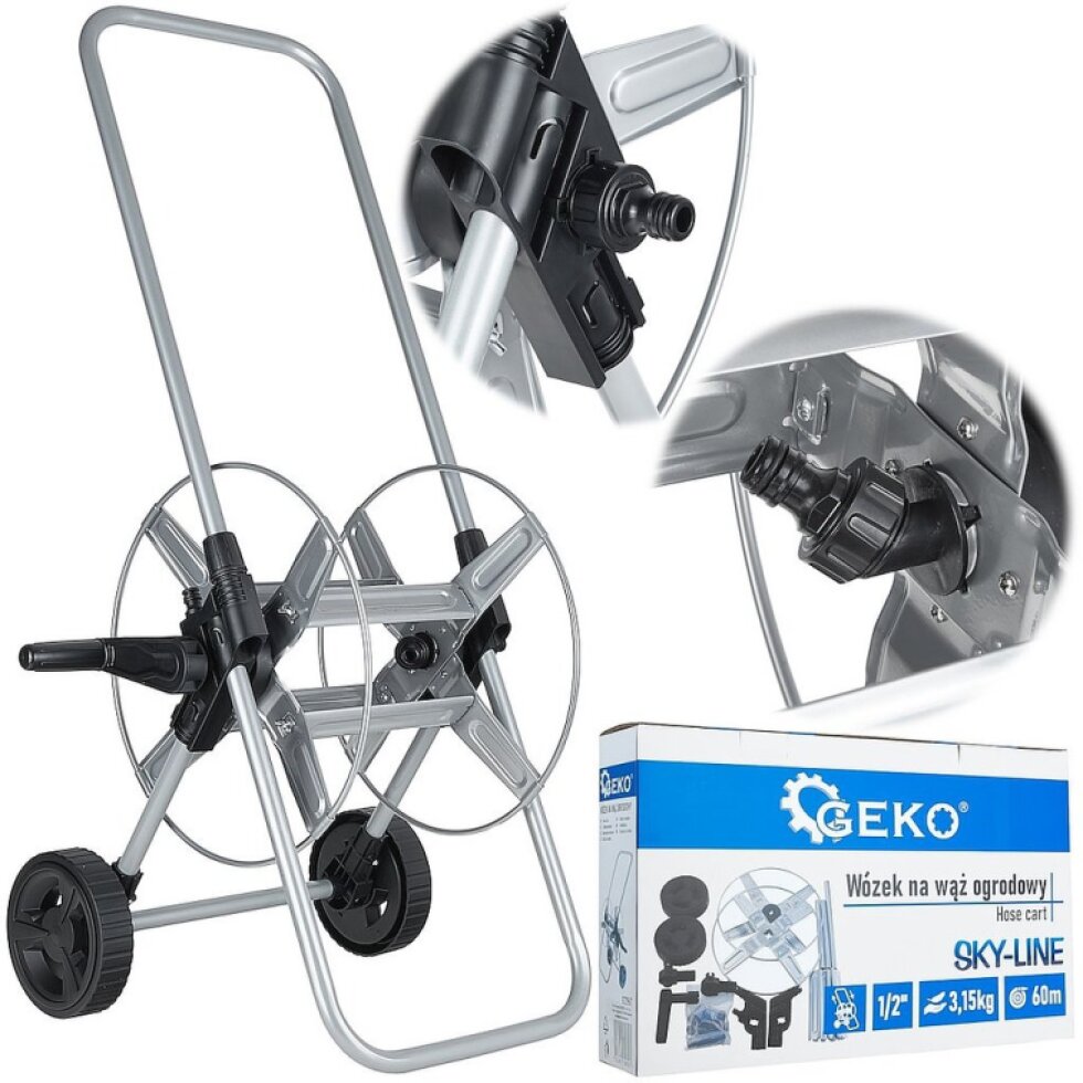 Kovový vozík na záhradnú hadicu 1/2"=60m SKY-LINE (5)