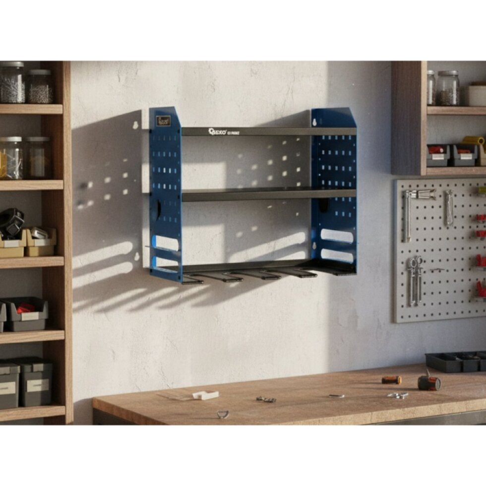 Kovová polica na elektrické náradie so 4 zásuvkami (1)