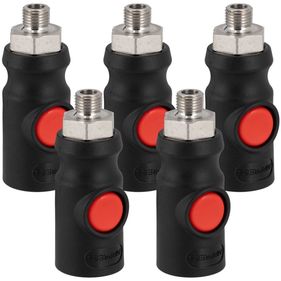Bezpečnostná rýchlospojka 1/4" vonkajší závit 5 ks.
