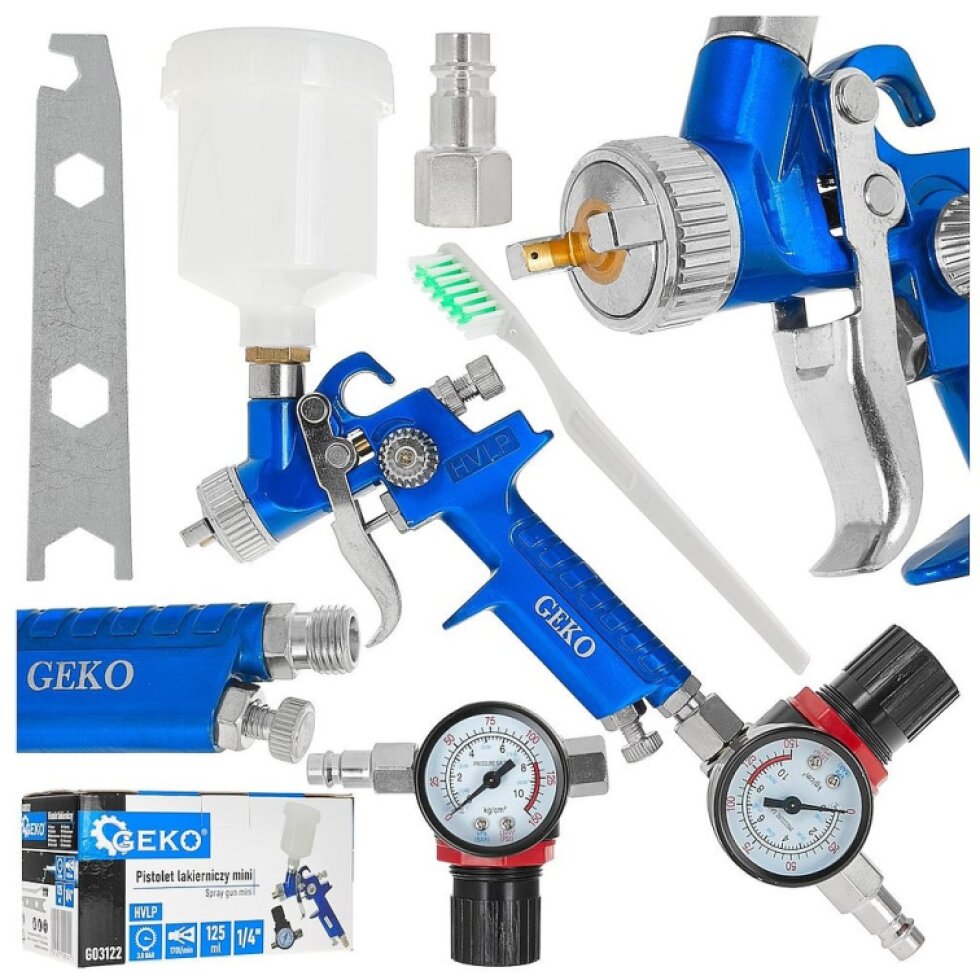 Striekacia pištoľ. HVLP mini 125 ml 0,8 mm, plastový s 1/4" regulátorom tlaku (20)