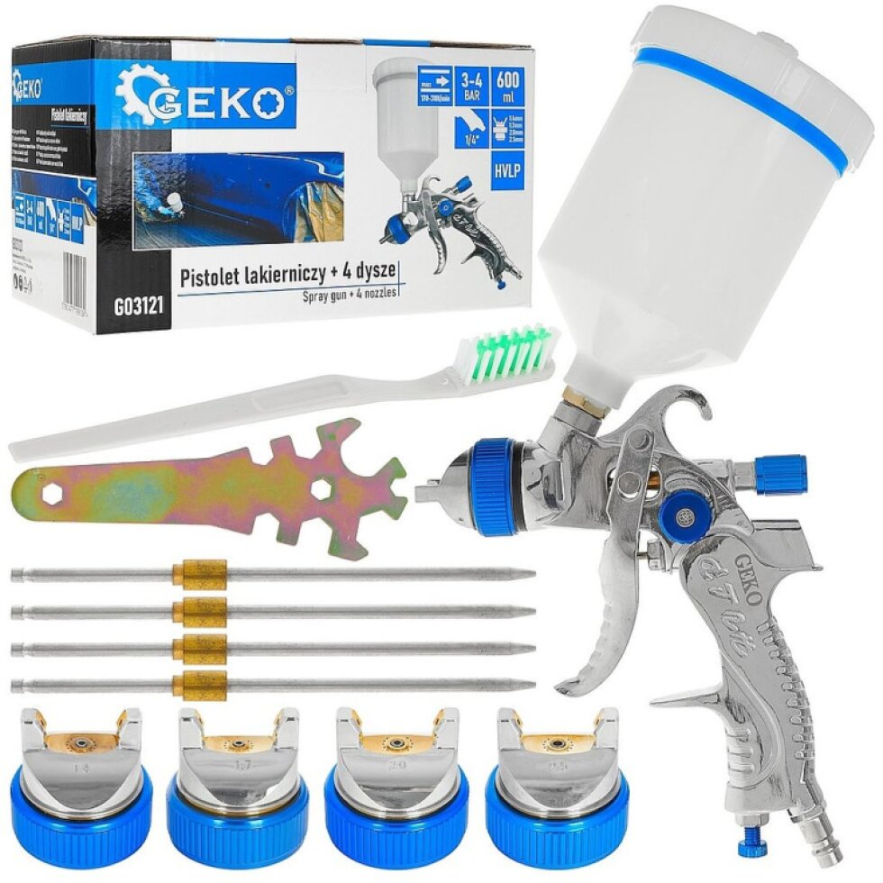 Striekacia pištoľ Prof. HVLP + 4 trysky (1,4-1,7-2,0-2,5) (20)