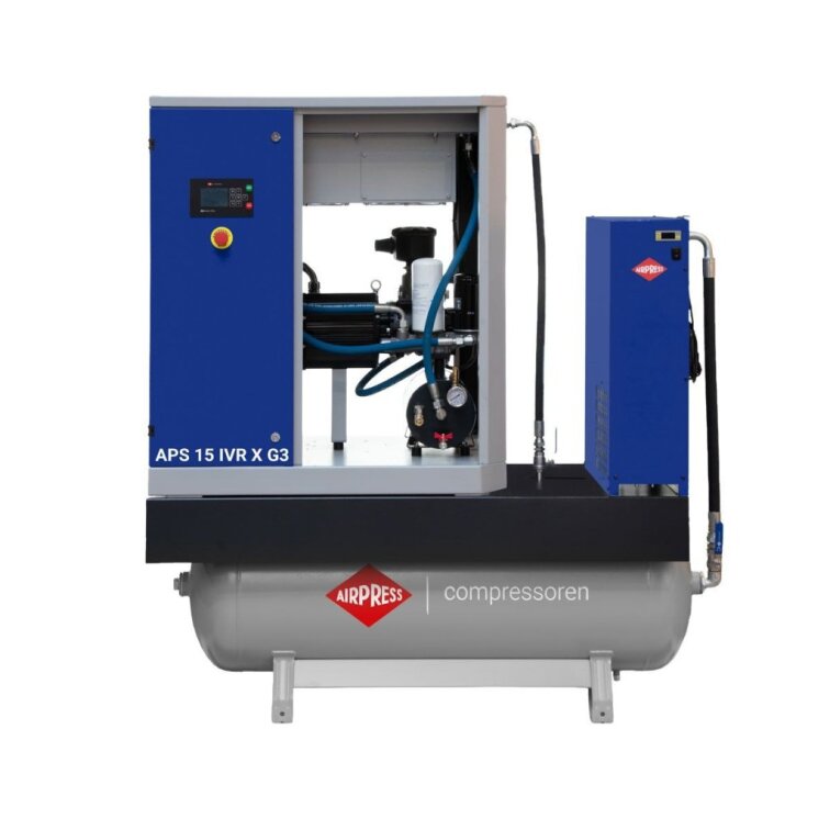 Skrutkový kompresor APS 15 IVR X G3 Combi Dry 10 bar 15 hp/11 kW 544-1579 l/min 270 l