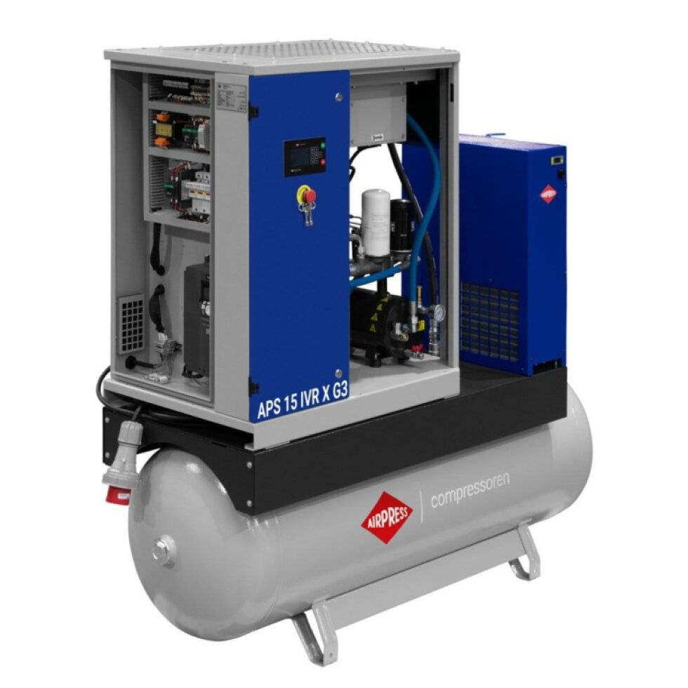 Skrutkový kompresor APS 15 IVR X G3 Combi Dry 10 bar 15 hp/11 kW 544-1579 l/min 500 l