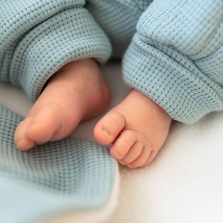 Overal na zip vaflový / modrý