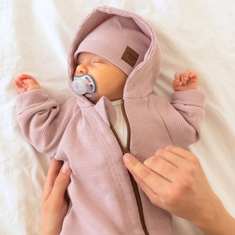 Overal na zip vaflový / starorůžový