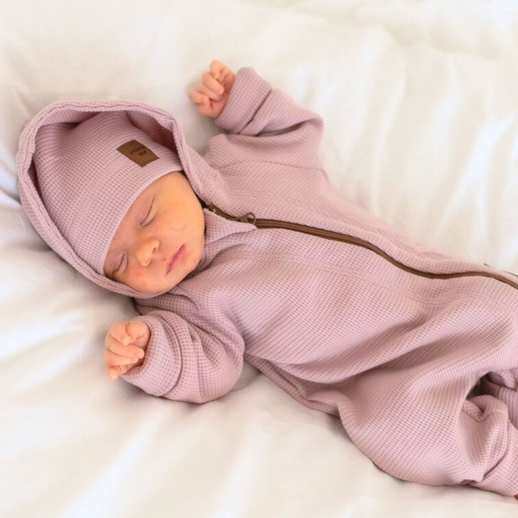 Overal na zip vaflový / starorůžový