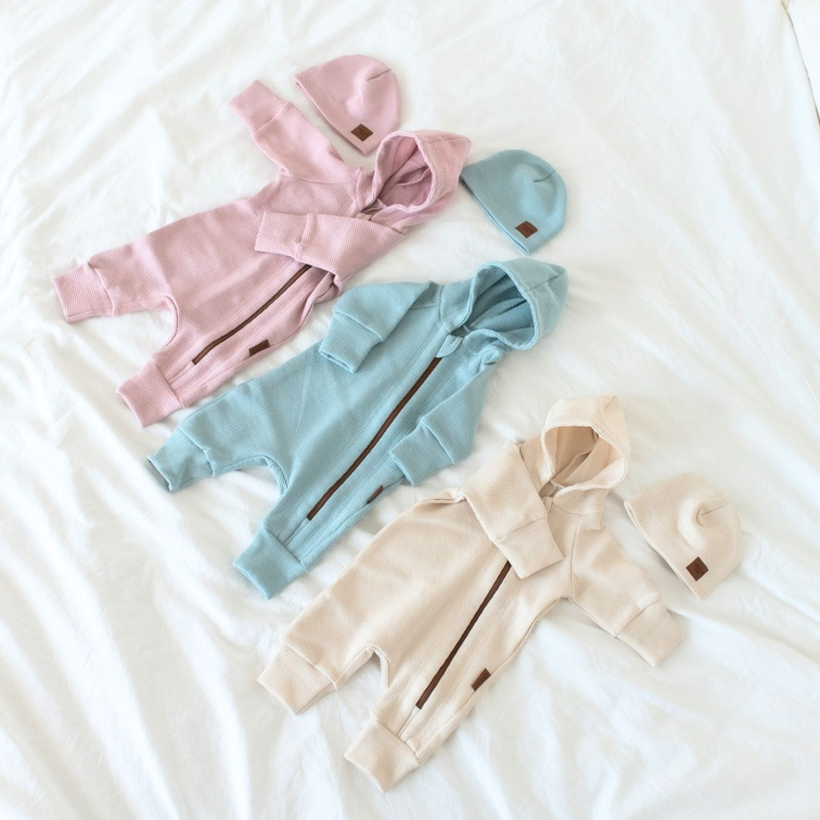 Overal na zip vaflový / krémový