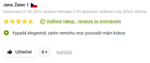 Hydrogen-2 Pro generátor vodíkové vody 245ml