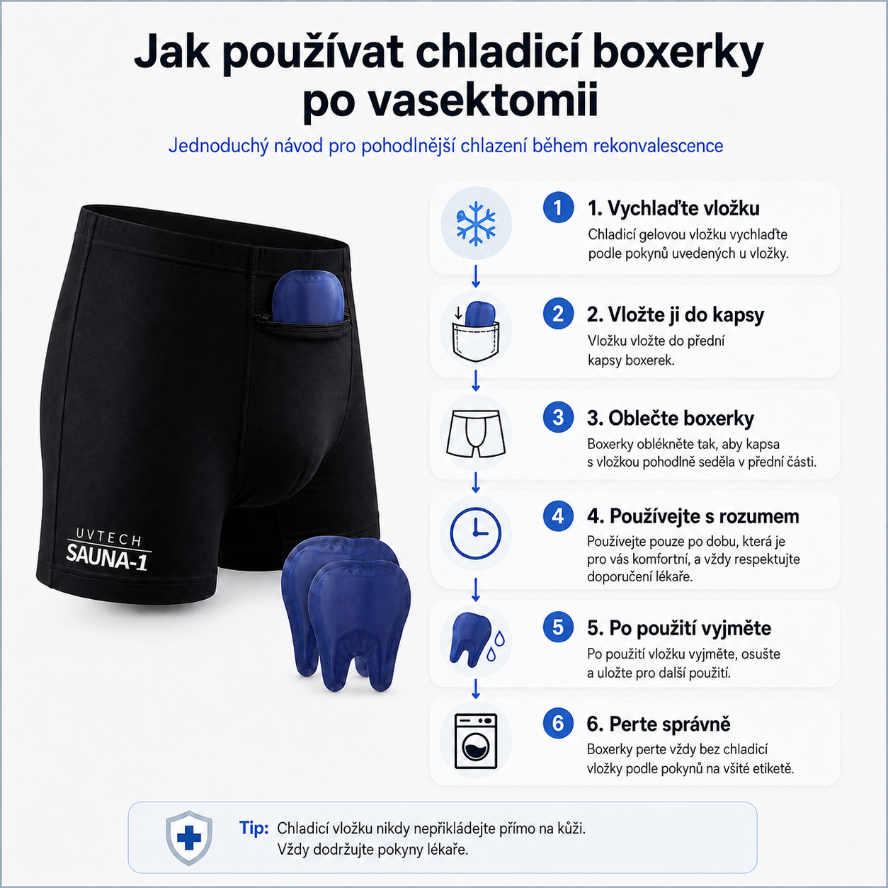 Pánské boxerky s chladícími vložkami po vasektomii
