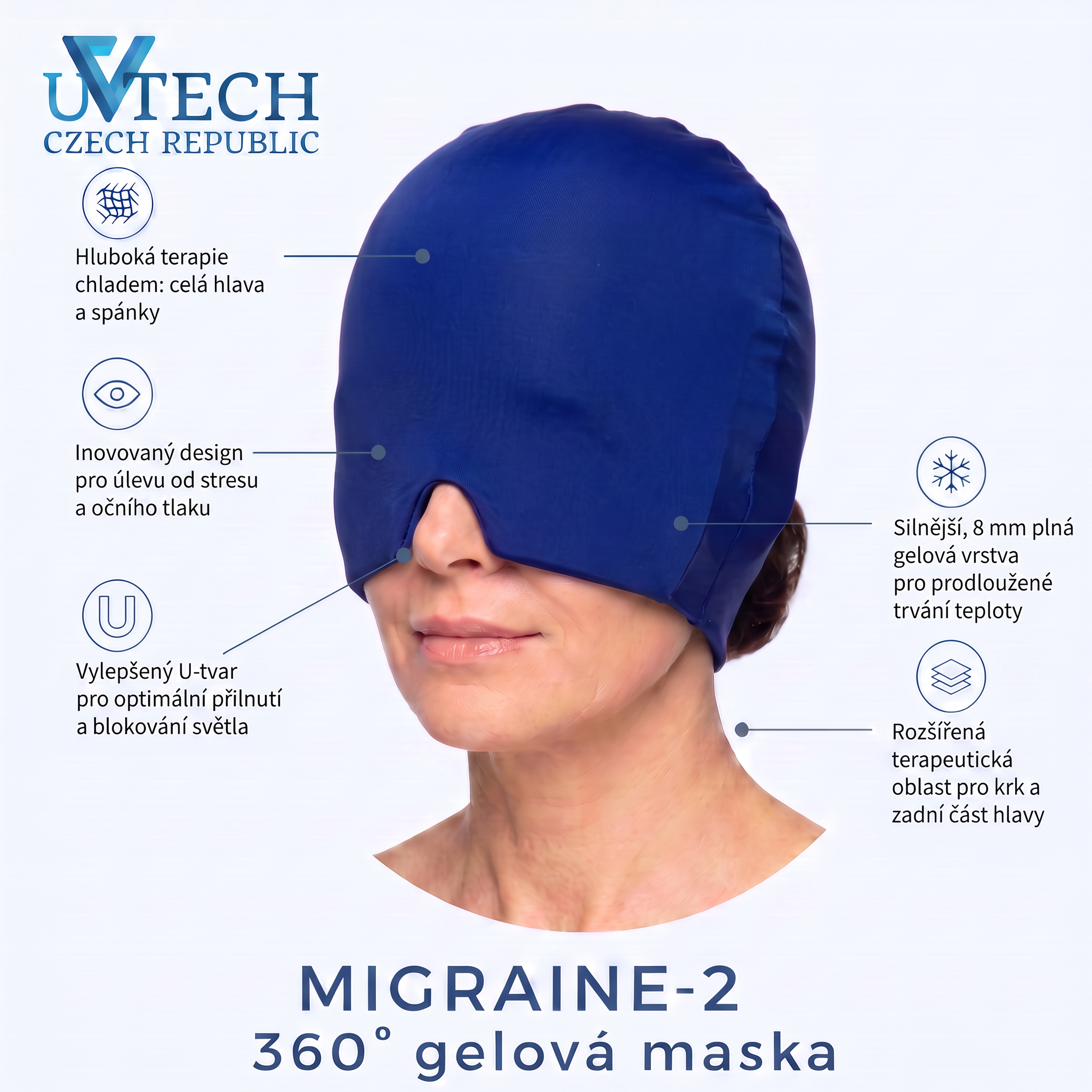 Migraine-2 Chladící gelová maska na obličej