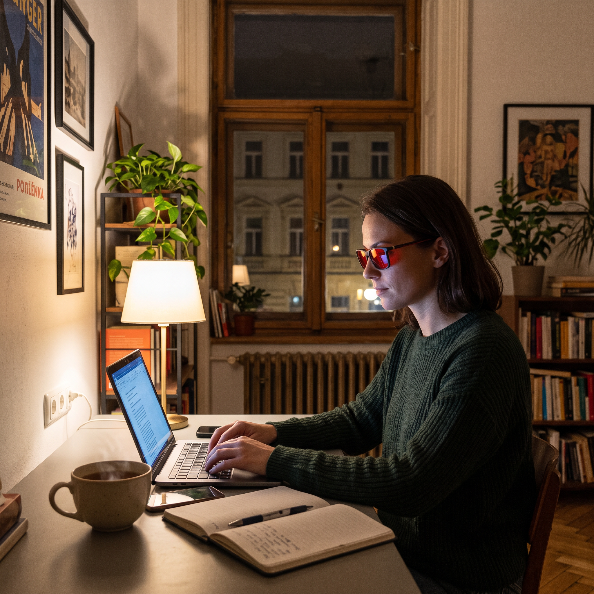 SLEEP-4R stylové brýle proti modrému a zelenému světlu - červené