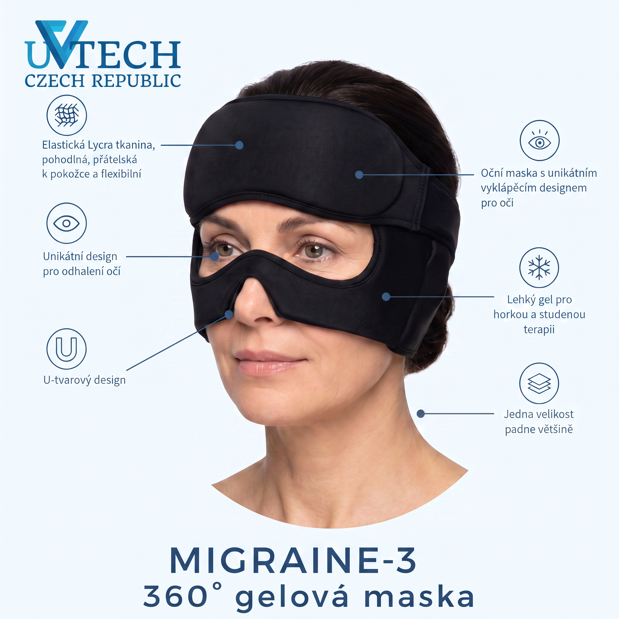 Migraine-3 Chladící gelová maska na obličej