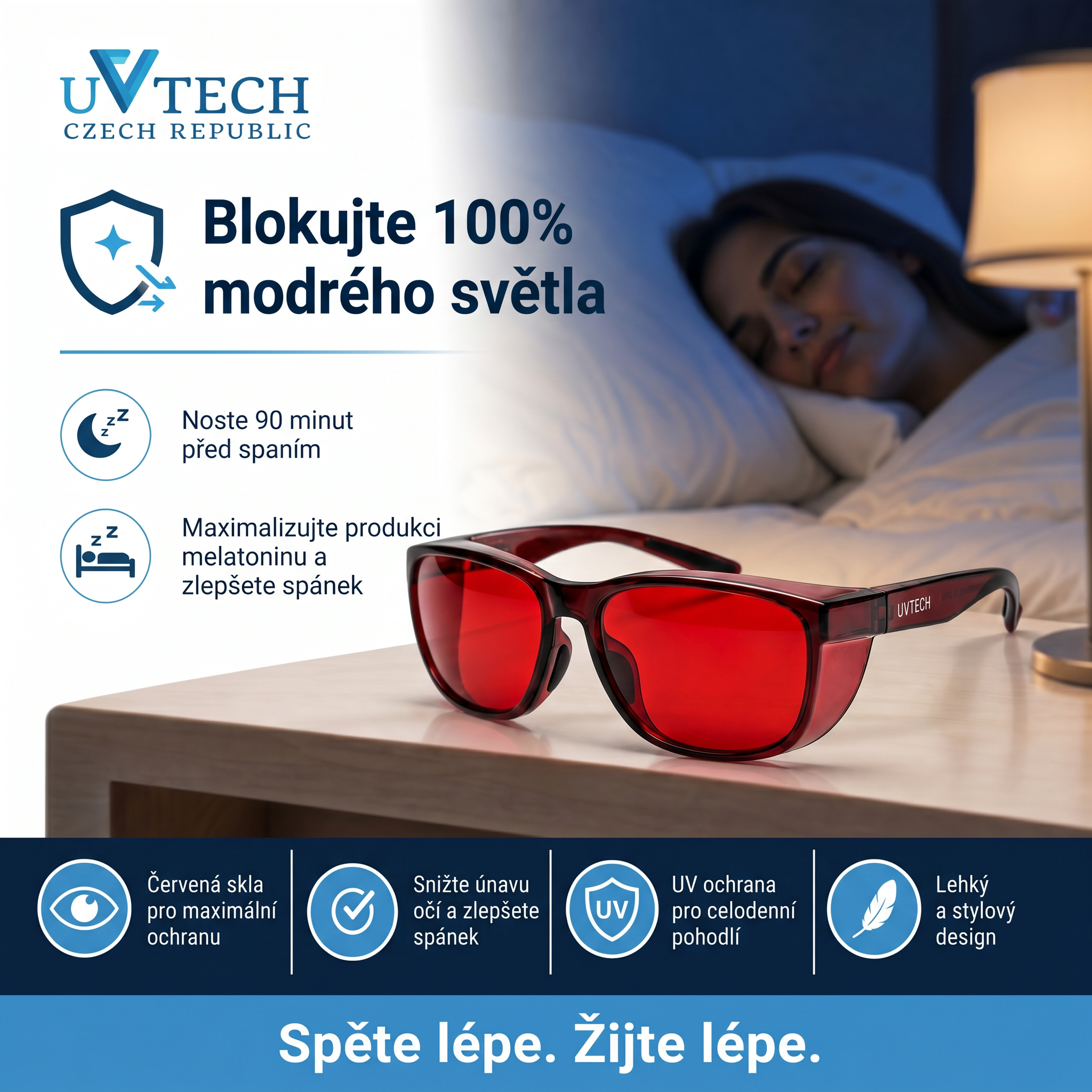SLEEP-4A brýle blokující modré světlo - červené