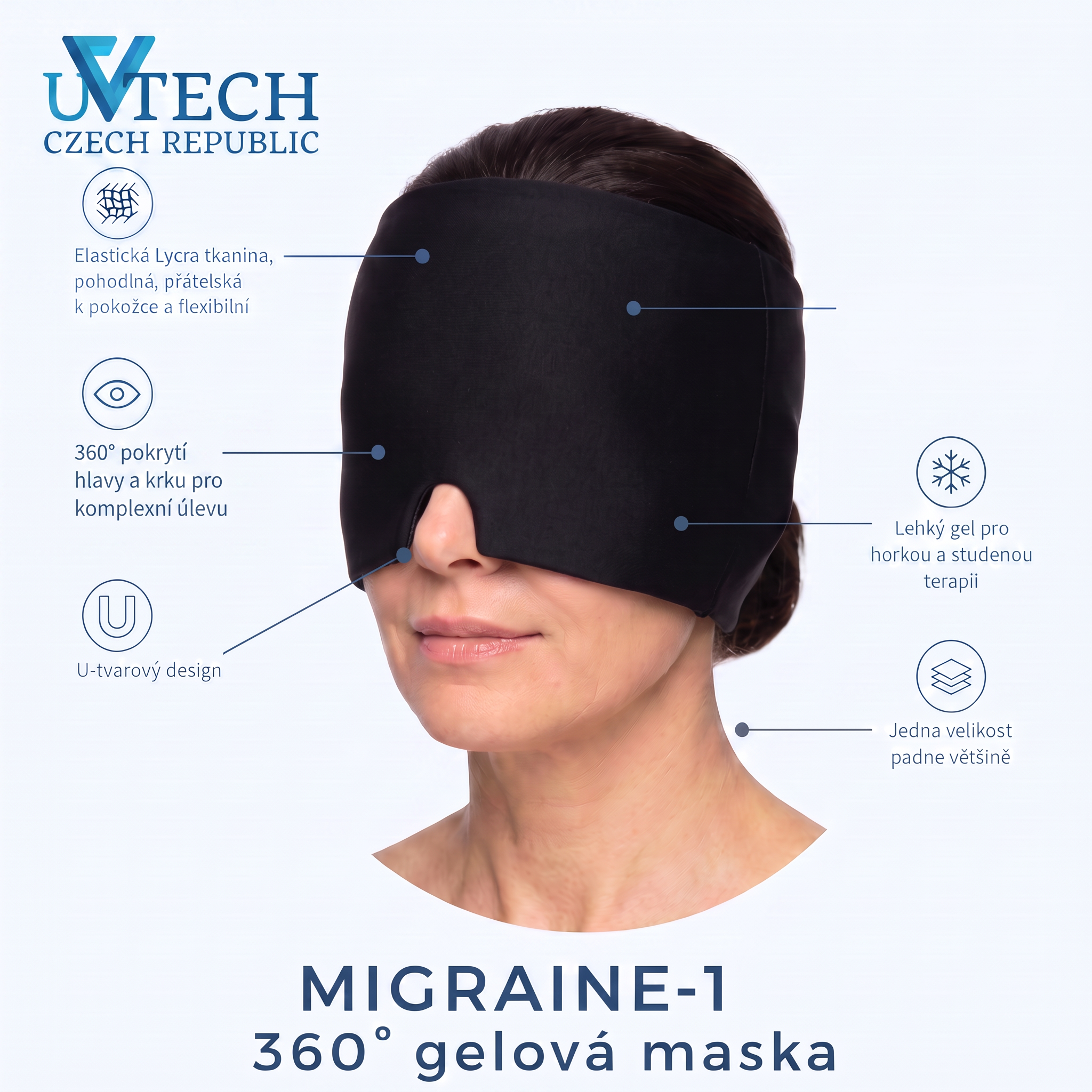Migraine-1 Chladící gelová maska na obličej