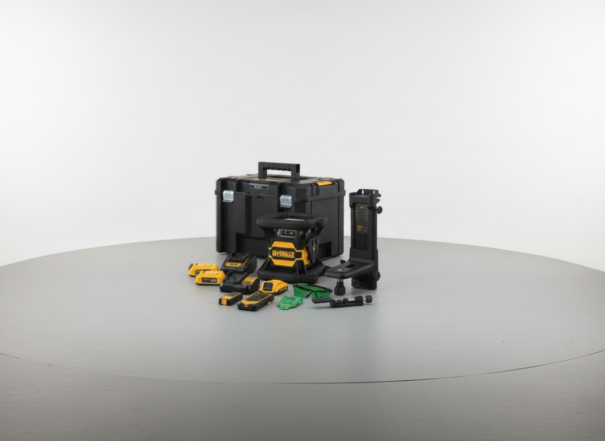 DCE080D1GS DEWALT 18V AKU SAMONIVELAČNÍ ROTAČNÍ LASER SE ZELENÝM PAPRSKEM S TOOLCONNECT