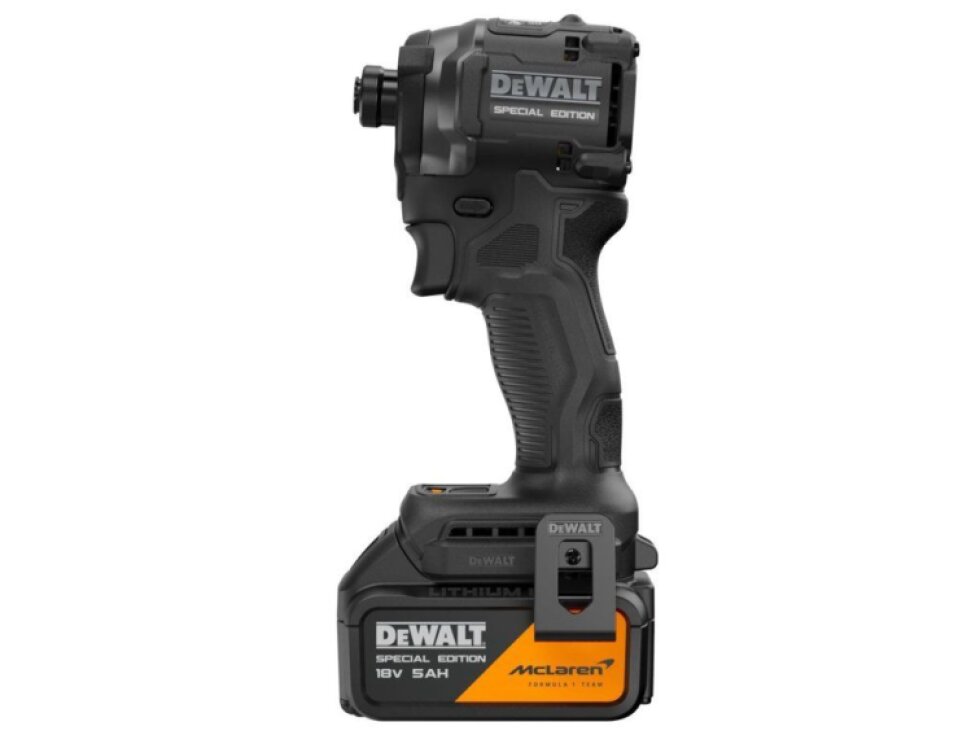 DCF86MP2T-QW DEWALT MCLAREN 18V AKU BEZUHLÍKOVÝ RÁZOVÝ UTAHOVÁK 1/4", 2 X 5,0 AH BATERIE, NABÍJEČKA, KUFR T-STAK