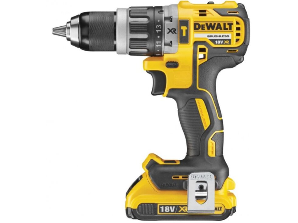 DCD796D2 DeWALT 18 VOLT AKU BEZUHLÍKOVÁ PŘÍKLEPOVÁ VRTAČKA/ŠROUBOVÁK, 2 x 2,0Ah AKU XR LI-ION, NABÍJEČKA, KUFR T-STAK