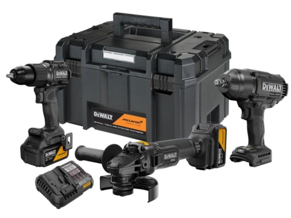 DCK3222MP2T-QW DEWALT MCLAREN 18V AKU 3DÍLNÁ KOMBO SADA BEZUHLÍKOVÉHO NÁŘADÍ