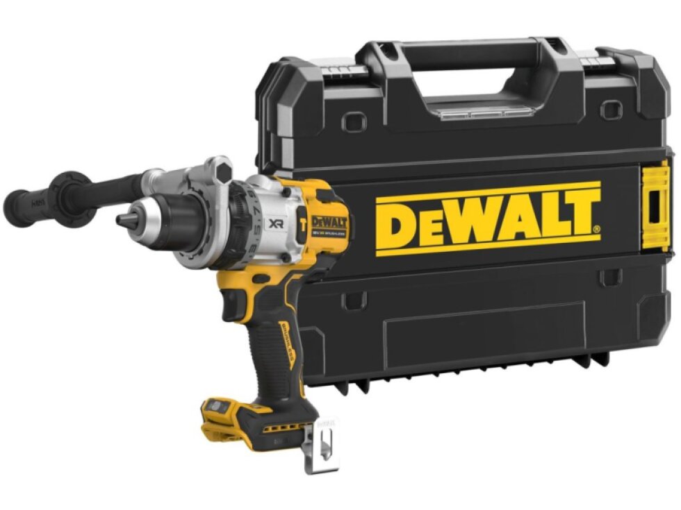 DCD1007NT DEWALT AKU 18V BEZUHLÍKOVÁ VRTAČKA S PŘÍKLEPEM, BEZ BATERIE A NABÍJEČKY, KUFR T-STAK
