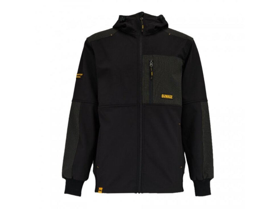 SOFTSHELOVÁ VODĚODOLNÁ BUNDA S KAPUCÍ DEWALT TOUGH ČERNÁ*