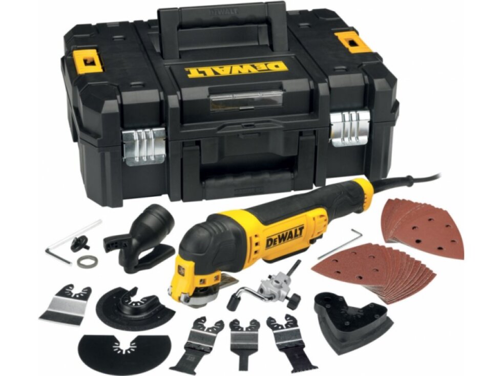 DWE315KT DEWALT ELEKTRICKÁ, OSCILAČNÍ MULTIBRUSKA VČETNĚ PŘÍSLUŠENSTVÍ A NÁSTROJŮ, KUFR T-STAK