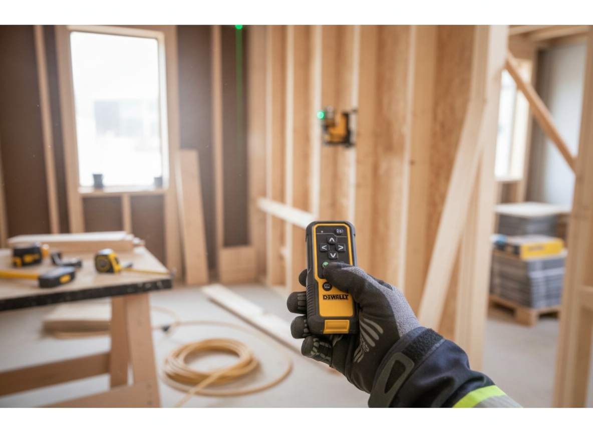 DCLE34035D1 DEWALT AKU LASER 18V XR 3X ZELENÝ PAPRSEK 360° S DÁLKOVÝM OVLÁDÁNÍM, 2AH AKU BATERIE, NABÍJEČKA, T-STAK KUFR