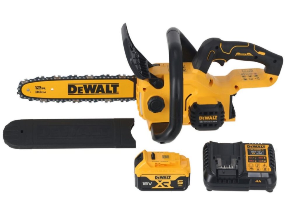 DCMCS565P1 DEWALT 18 V AKU ŘETĚZOVÁ PILA , 30 CM LIŠTA, 1 X 5,0 AH BATERIE, NABÍJEČKA