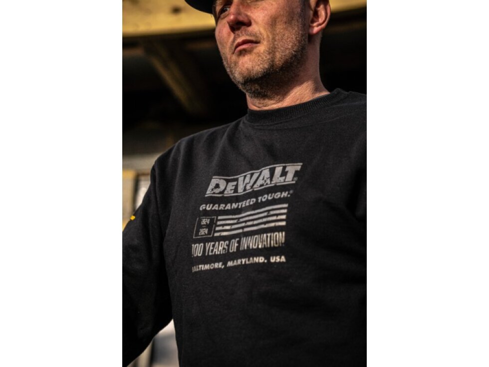 PÁNSKÁ STRETCH MIKINA BEZ KAPUCE DEWALT ORIGINAL 100 LET VÝROČÍ*