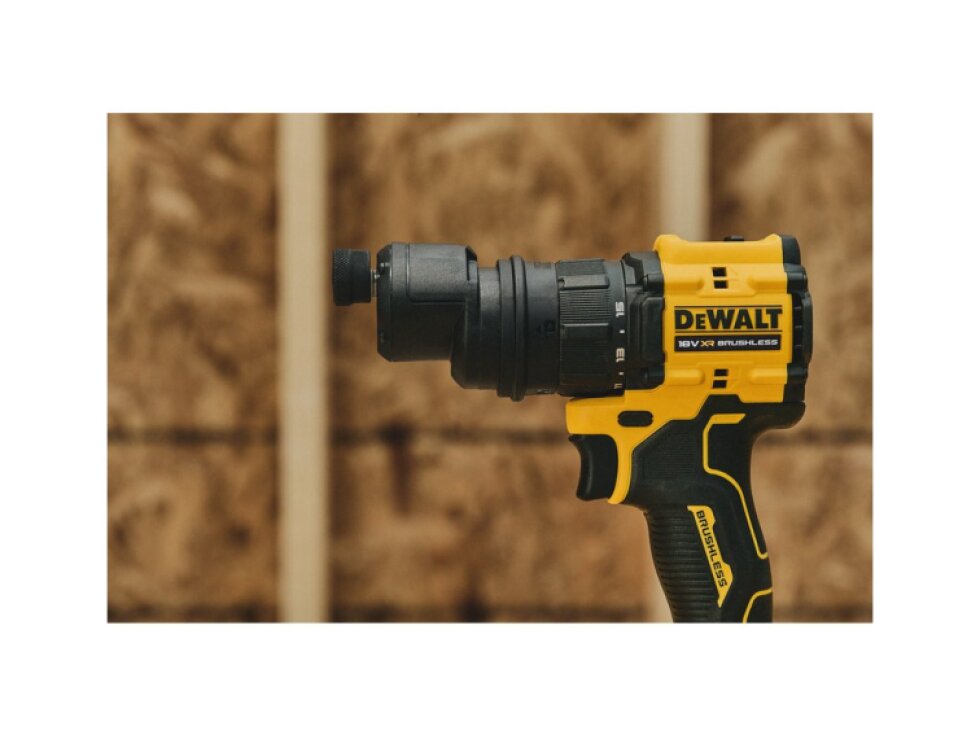 DCD803NT DEWALT 18V AKU BEZUHLÍKOVÁ VRTAČKA S VÝMĚNNÝMI HLAVAMI, BEZ BATERIE A NABÍJEČKY, KUFR T-STAK