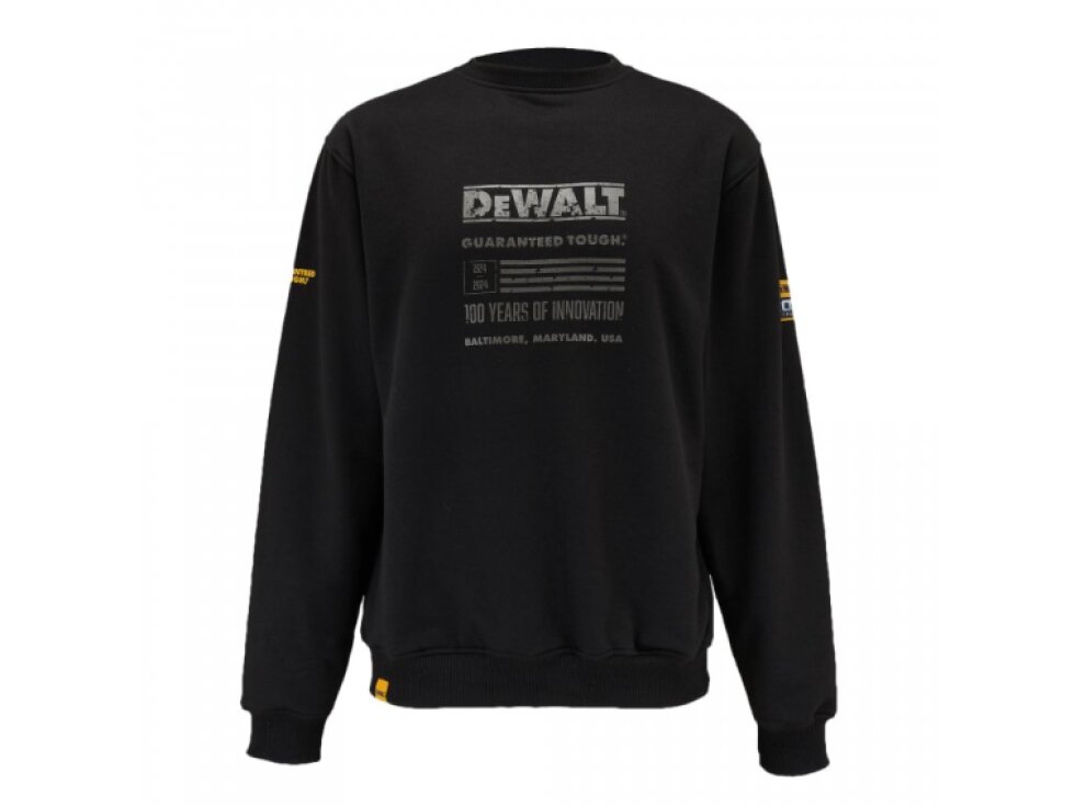 PÁNSKÁ STRETCH MIKINA BEZ KAPUCE DEWALT ORIGINAL 100 LET VÝROČÍ*