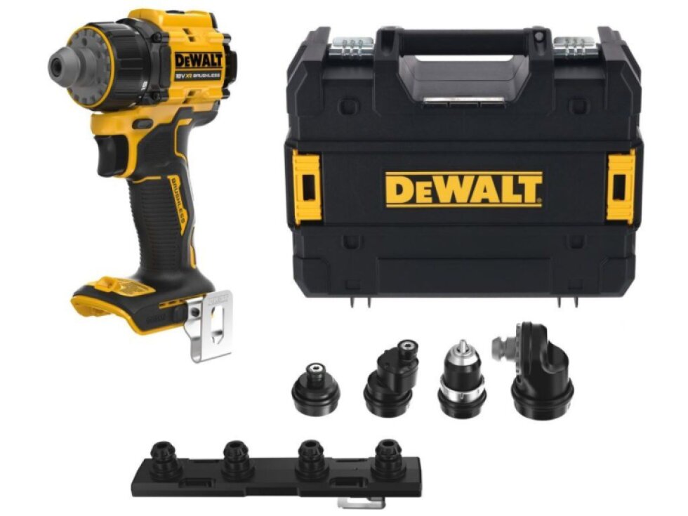 DCD803NT DEWALT 18 V AKU BEZUHLÍKOVÁ VÍCEHLAVOVÁ VRTAČKA, BEZ BATERIE A NABÍJEČKY, KUFR T-STAK