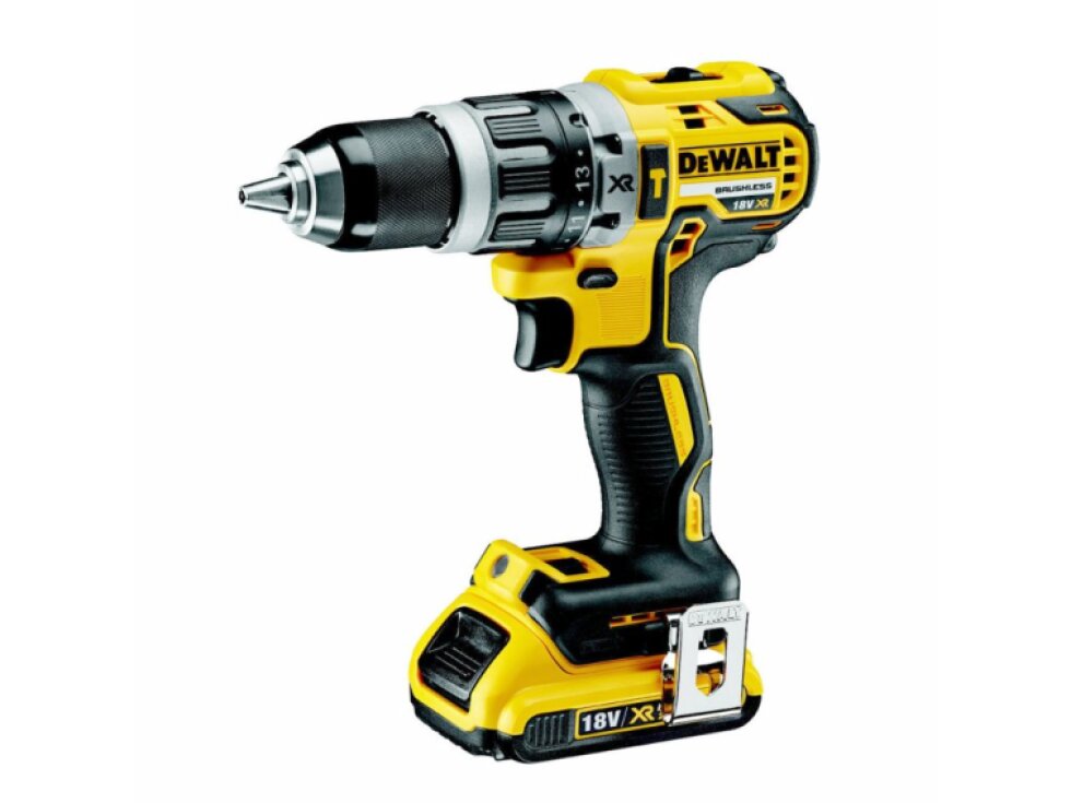 DCD796D2 DeWALT 18 VOLT AKU BEZUHLÍKOVÁ PŘÍKLEPOVÁ VRTAČKA/ŠROUBOVÁK, 2 x 2,0Ah AKU XR LI-ION, NABÍJEČKA, KUFR T-STAK